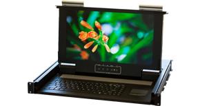 19" 1U Short Depth Wide Screen One Port KVM LCD Monitor